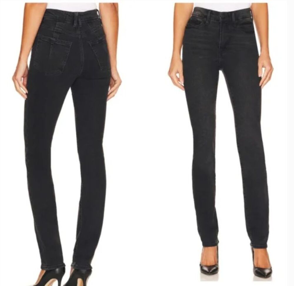 Good American Women's Jeans Good Classic Slim Straight Jeans Black299 size 2/26